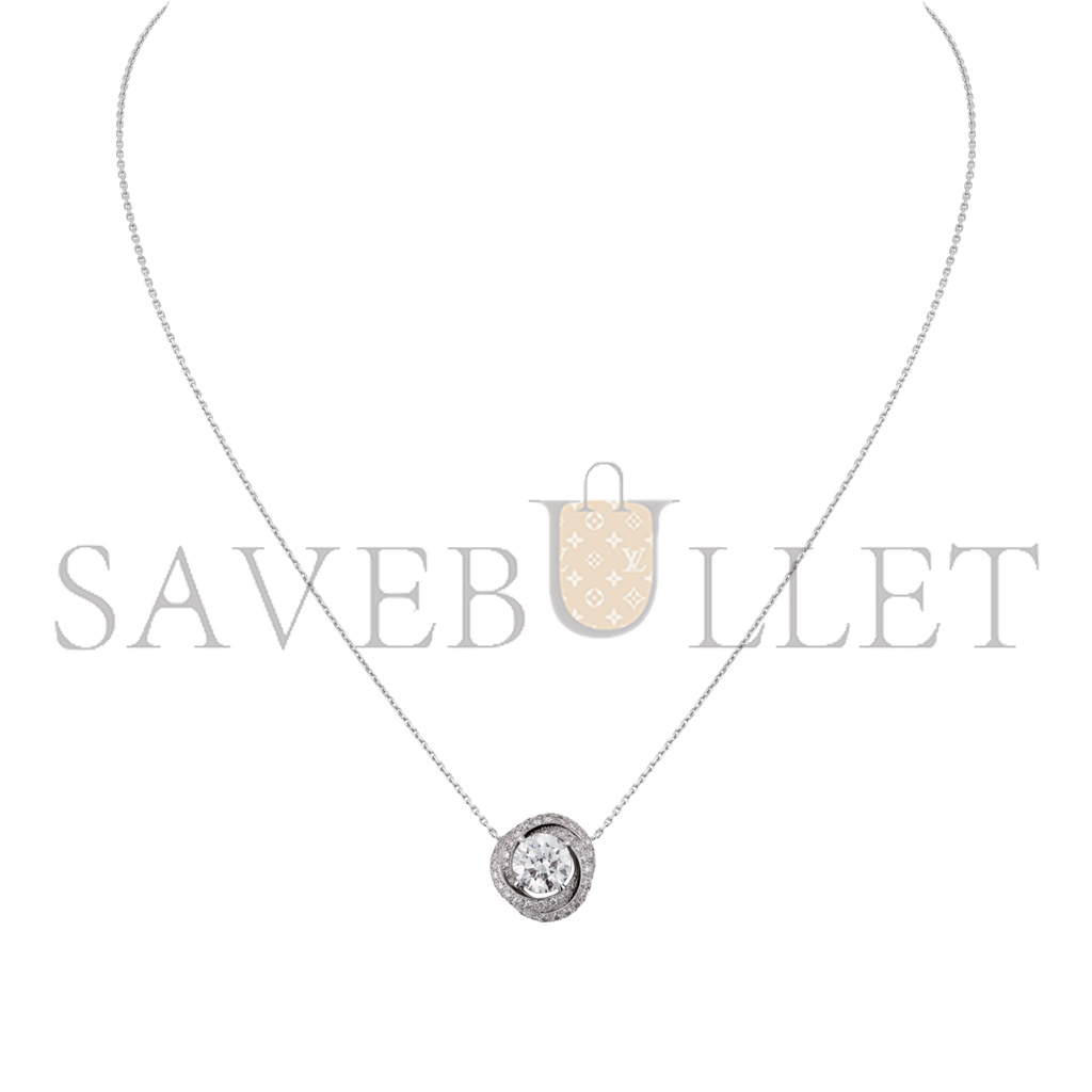 CARTIER TRINITY 18K WHITE GOLD, DIAMOND RUBAN NECKLACE N7424135